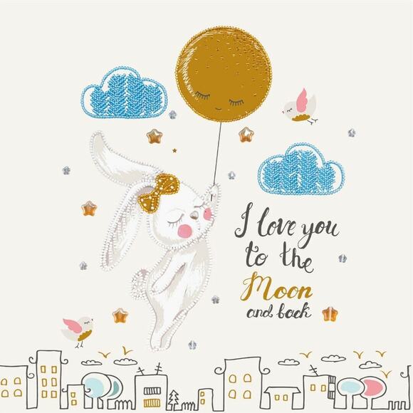 Bead Embroidery Kit Miniart Crafts 33031-1 Bunny in Love DIY Wall Art Home Decor - Picture 1 of 3